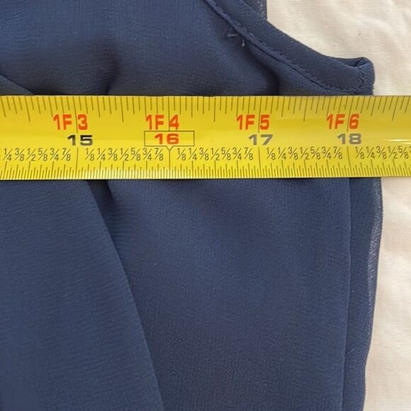 BCBGeneration Navy Blue Sleeveless Mini Shift Dress Womens Medium Chiffon - Picture 7 of 10